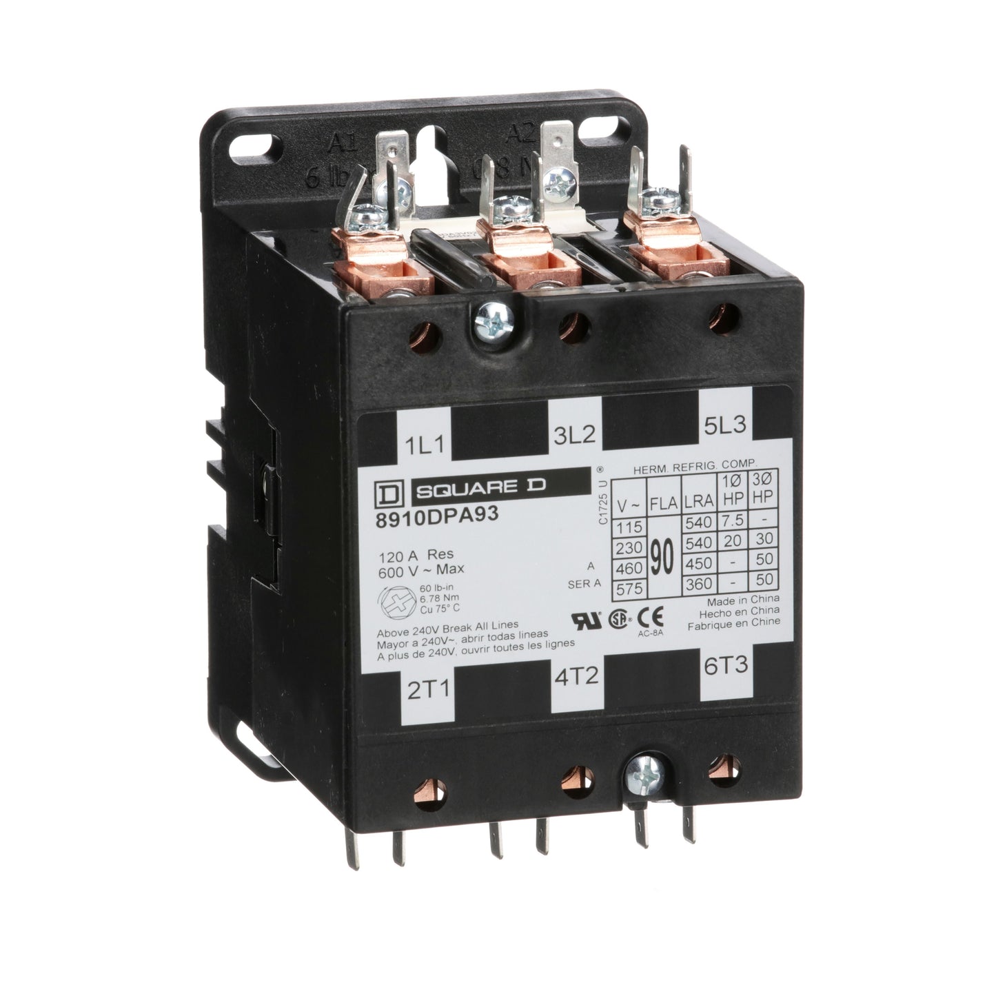 CONTACTOR 3P 90A Schneider 8910DPA93V09 Tienda EEGSA