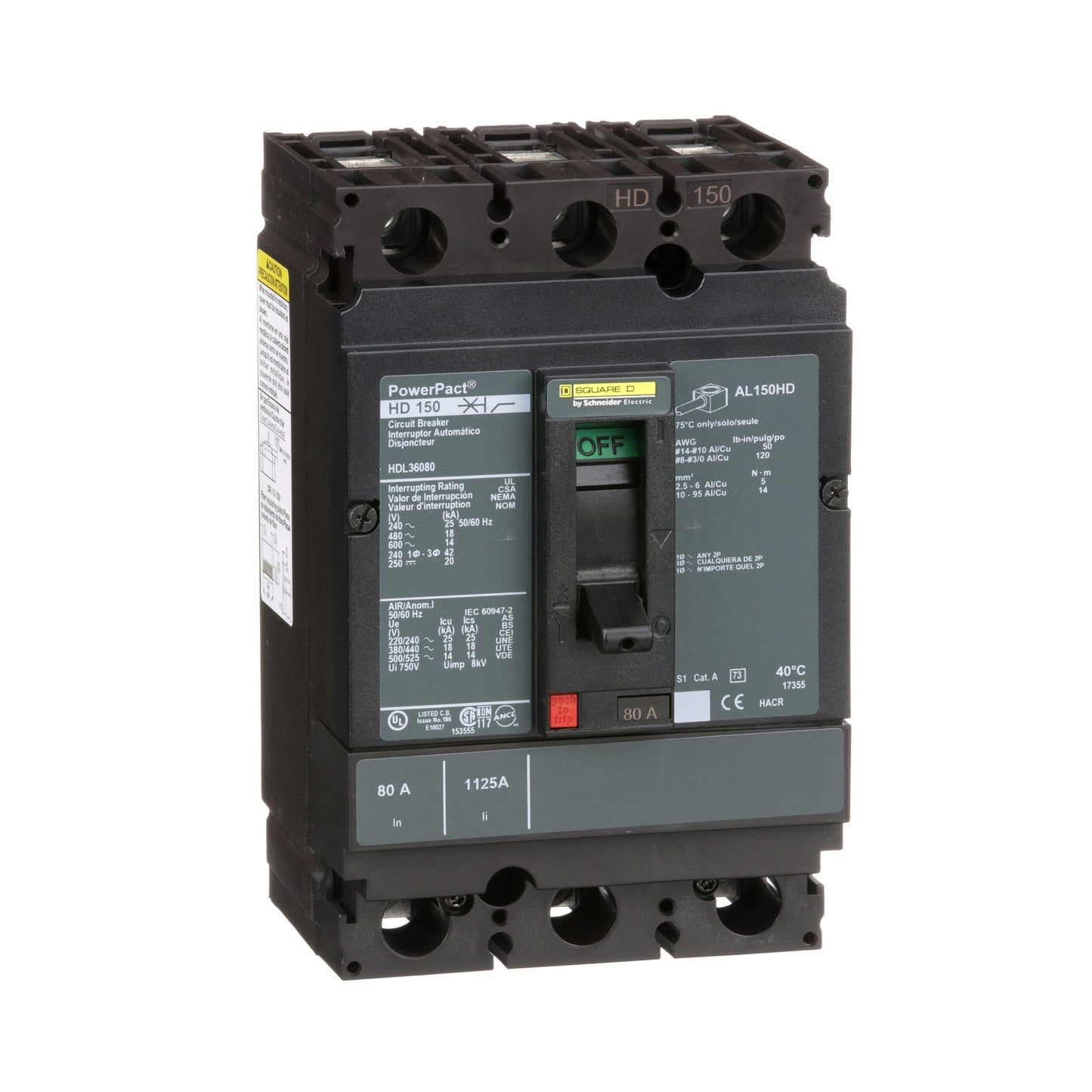 INTERRUPTOR 080A Schneider HDL36080 Tienda EEGSA