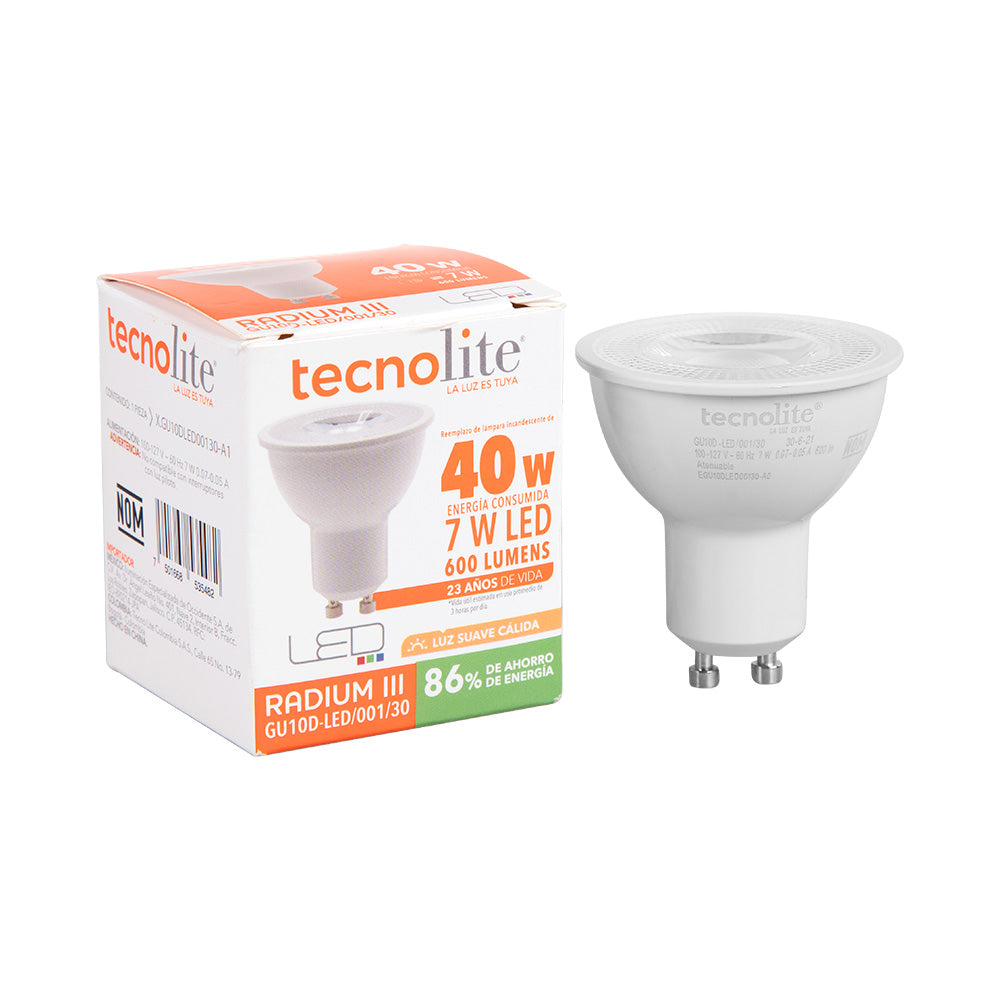 Lámpara Foco TECNO LITE GU10L-LED/001/30 Tienda EEGSA