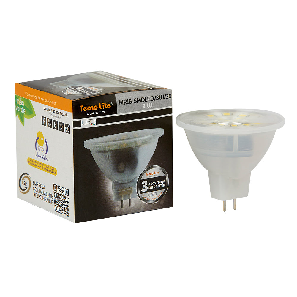 Lámpara Foc TECNO LITE MR16-SMDLED/3W/30 Tienda EEGSA