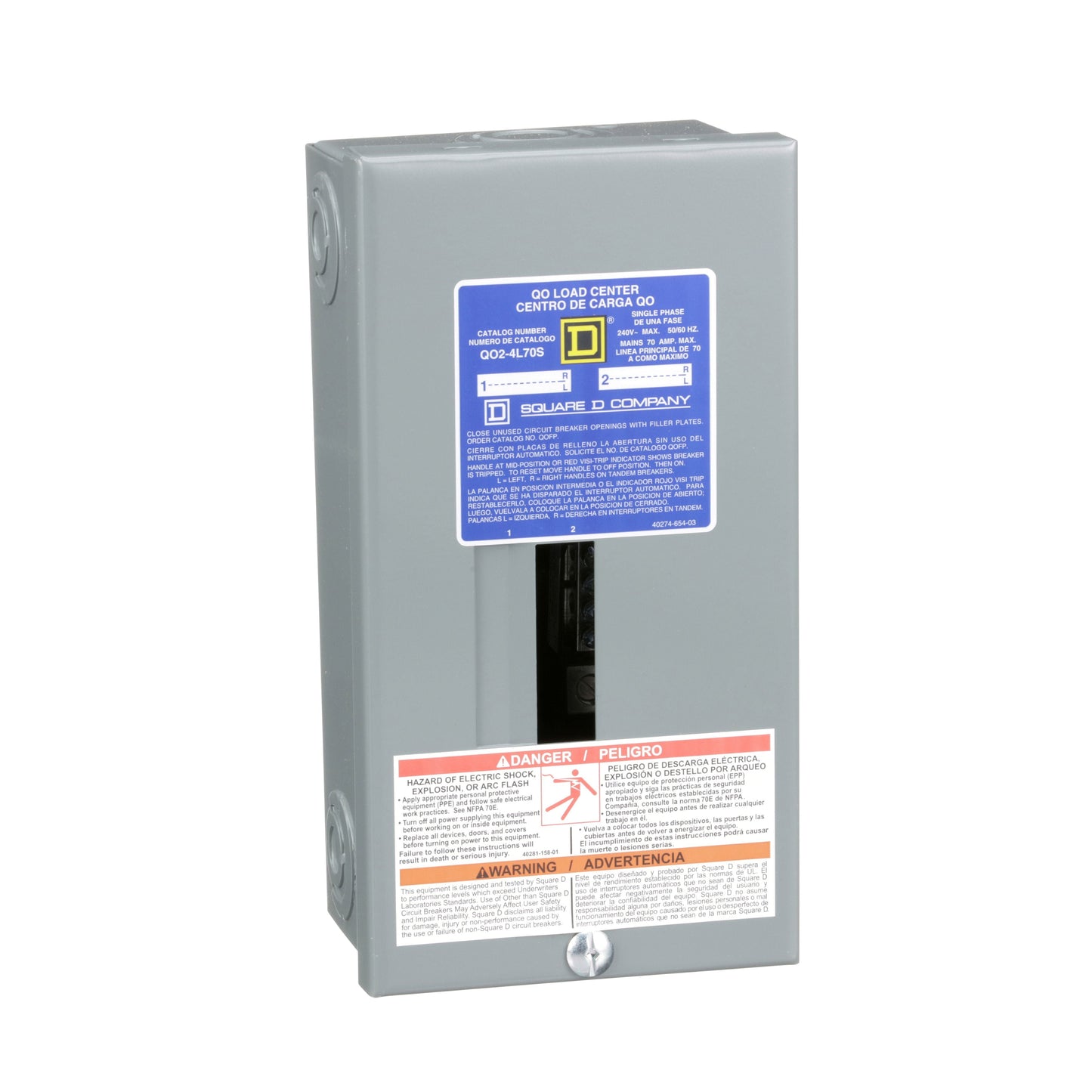 CENTRO DE CARGA 70A, 1F, 2P, NEMA 1, Sobreponer, Schneider QO24L70S Tienda EEGSA