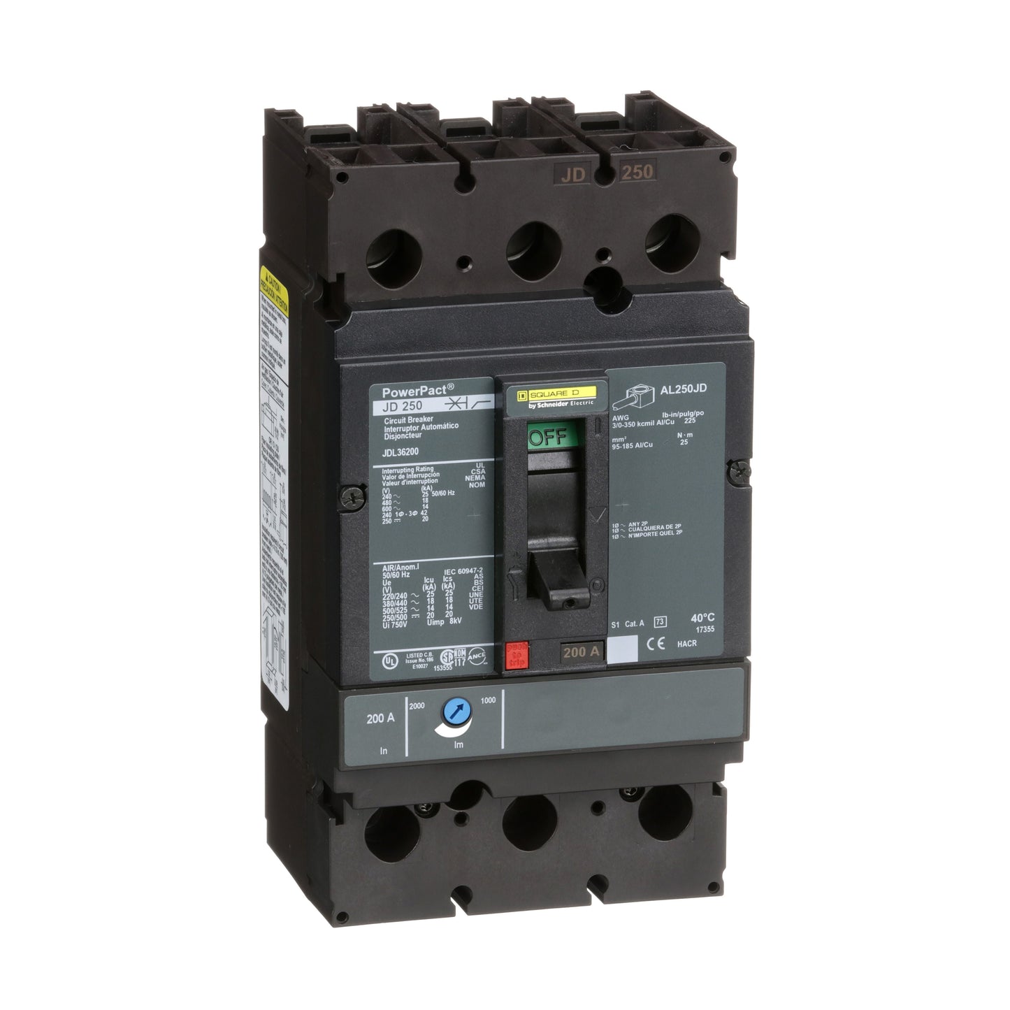 INTERRUPTOR 200A Schneider JDL36200 Tienda EEGSA