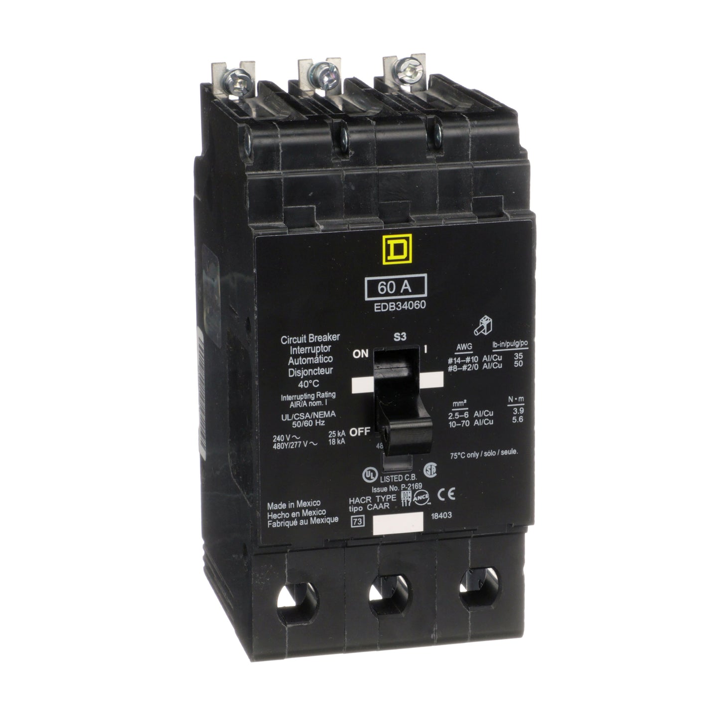 INTERRUPTOR 3P 60 A Schneider EDB34060