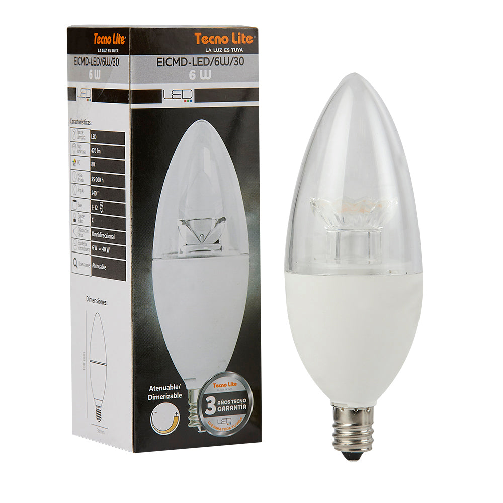Foco Vela B11 TECNO LITE EICMD-LED/6W/30 Tienda EEGSA