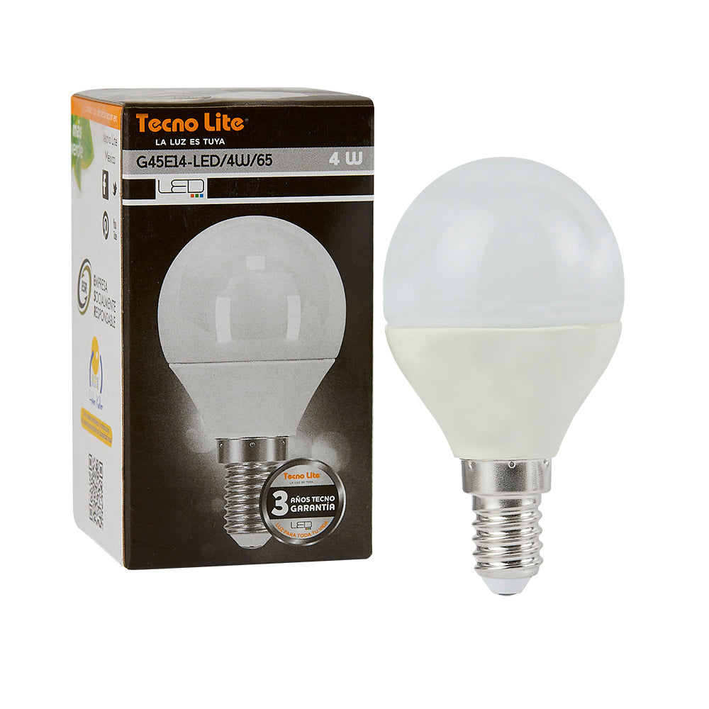 Foco G45 Glo TECNO LITE G45E14-LED/4W/65 Tienda EEGSA