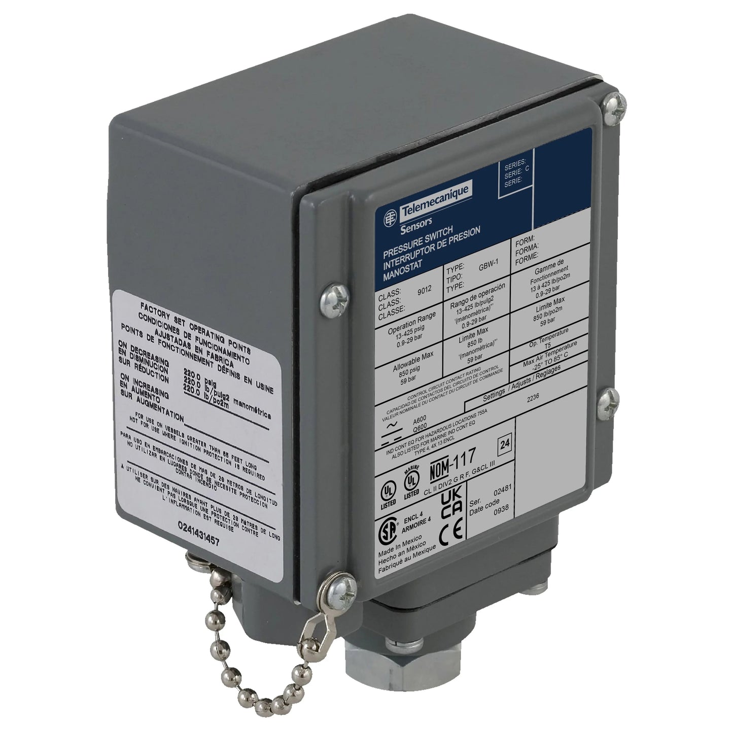 INTERRUPTOR PRESION Schneider 9012GBW2 Tienda EEGSA