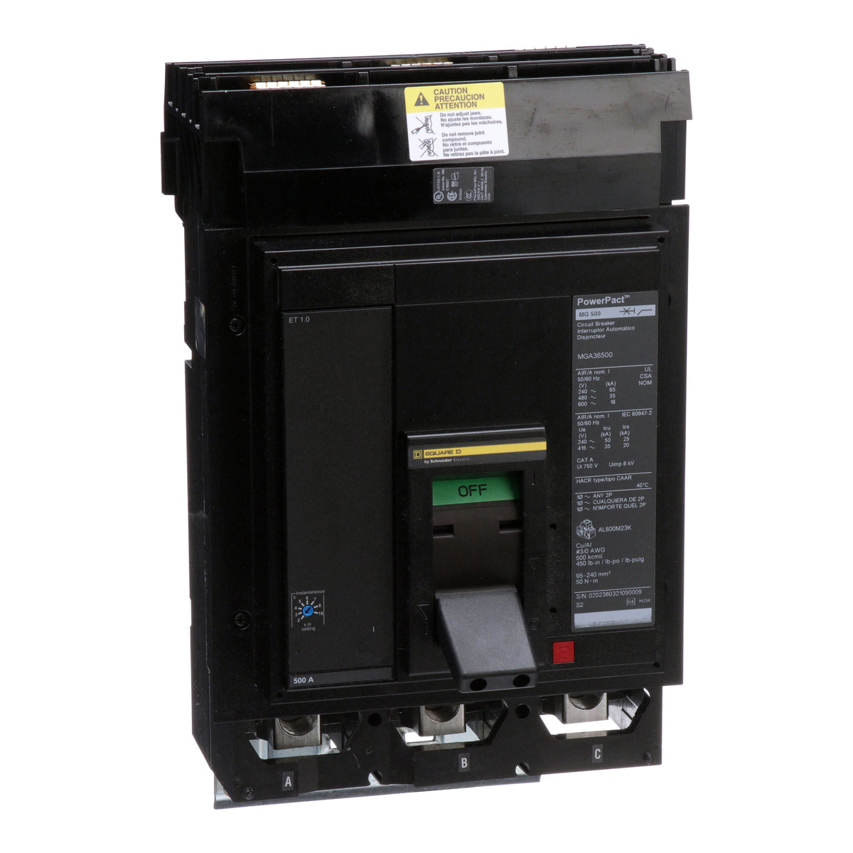 INTERRUPTOR 500A Schneider MGA36500 Tienda EEGSA