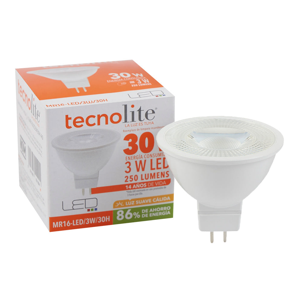 Lámpara Foco TECNO LITE MR16-LED/3W/30 Tienda EEGSA
