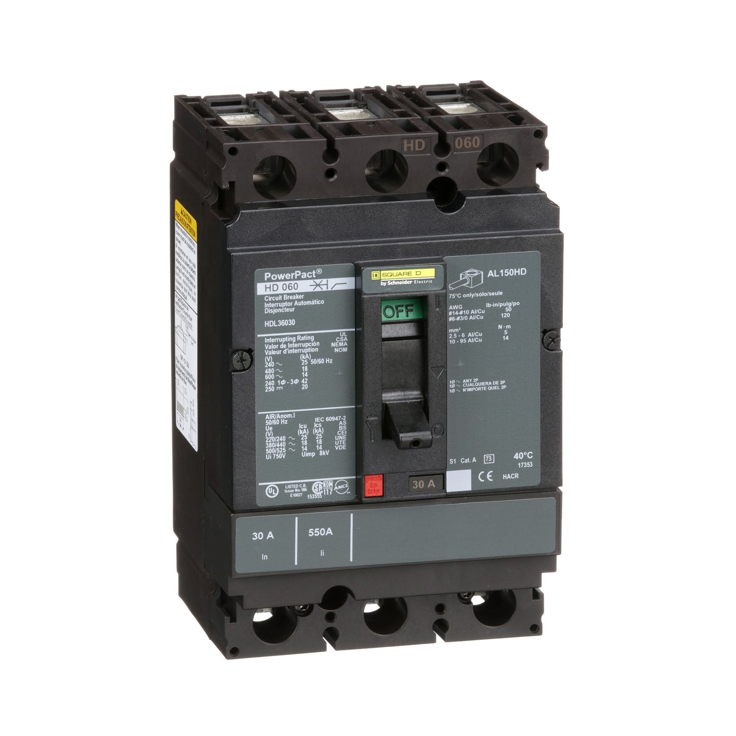 INTERRUPTOR 030A Schneider HDL36030 Tienda EEGSA