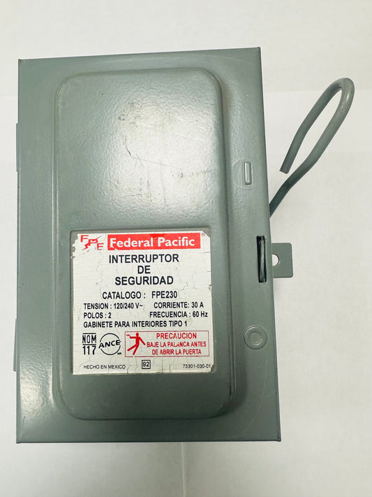Interruptor de seguridad Federal Pacific FPE230